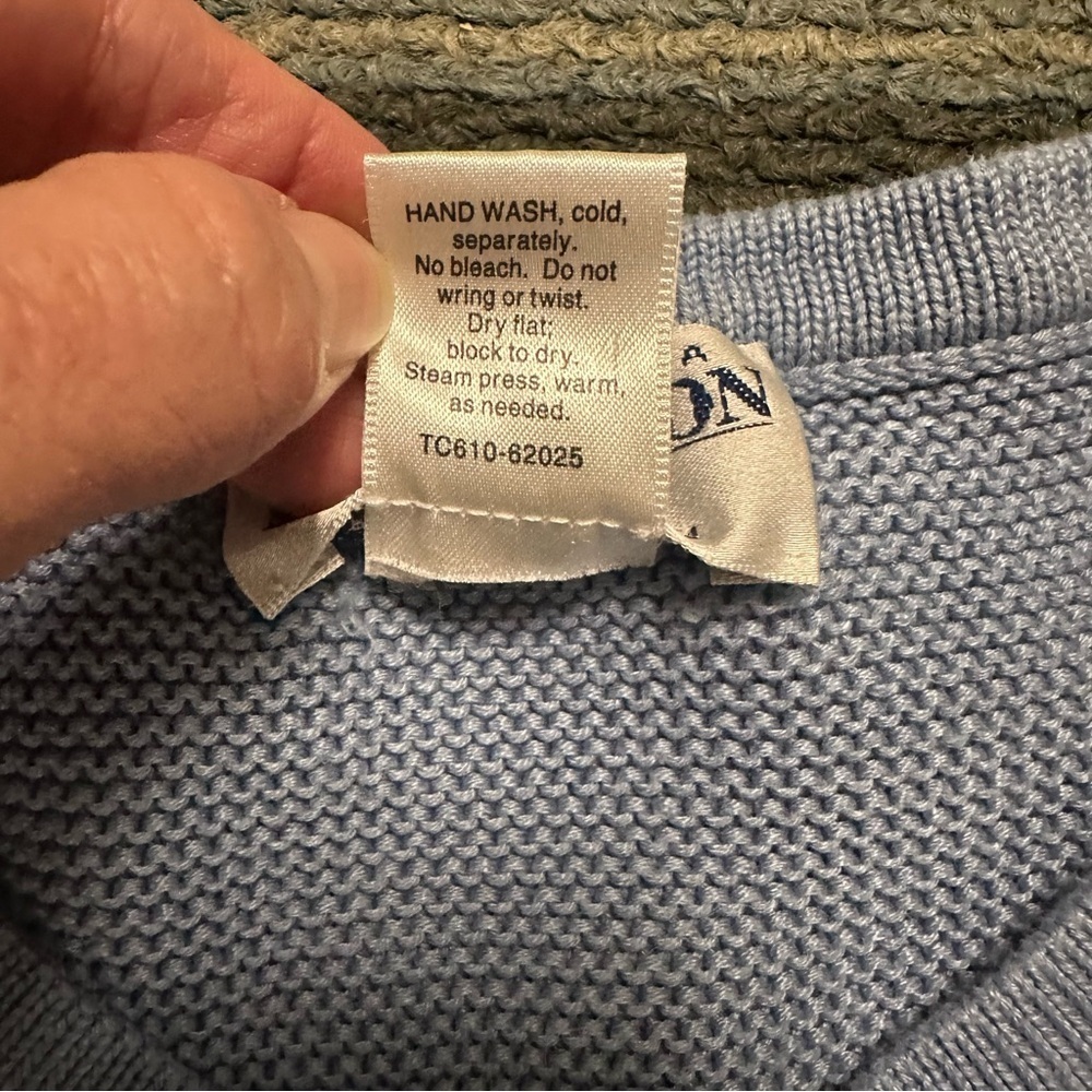 Pendleton Cardigan Coastal Nautical Icy Blue Knit Cottagecore Pastel Size L READ - Picture 6 of 10